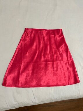aritzia satin mini slip skirt